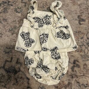 Carter's Cream and Black Butterfly Diaper Cover Set